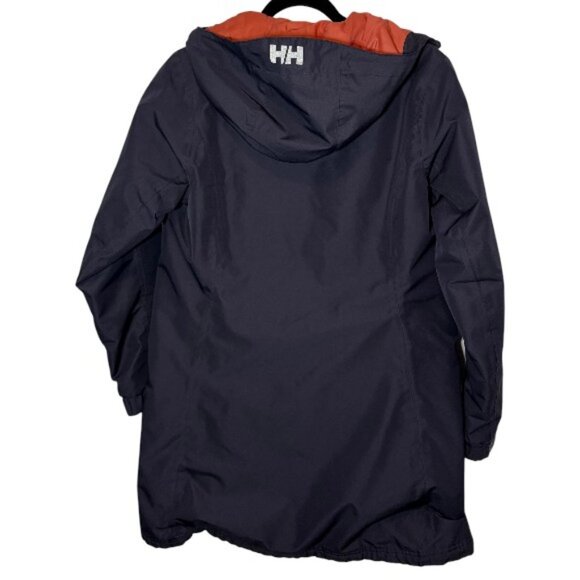 Helly Hansen long Belfast winter jacket navy blue and pink women's size M - Picture 7 of 8